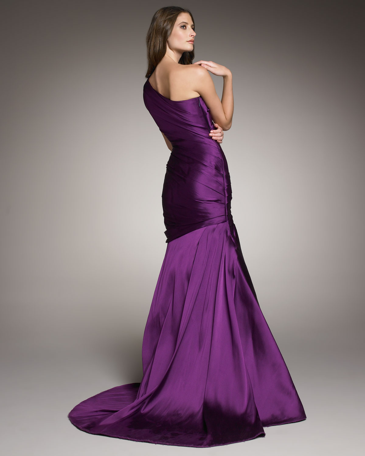monique lhuillier purple dress