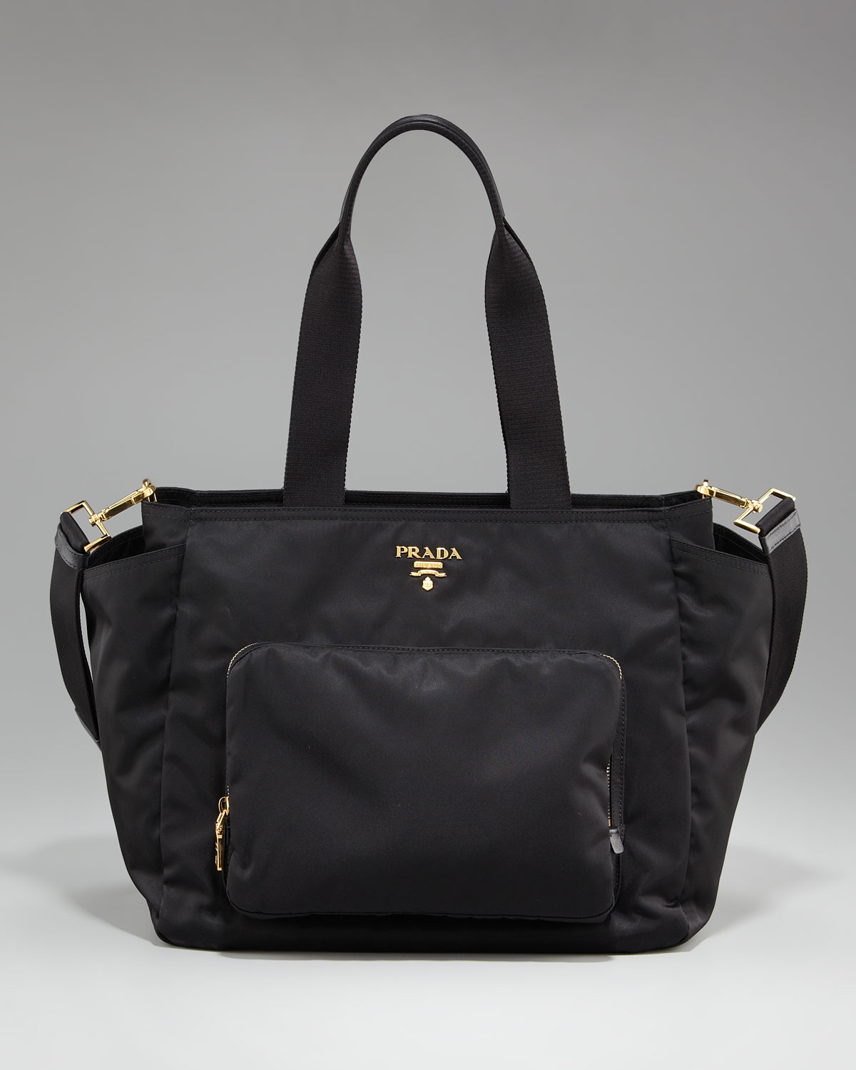 Prada Vela Baby Bag in Black | Lyst  