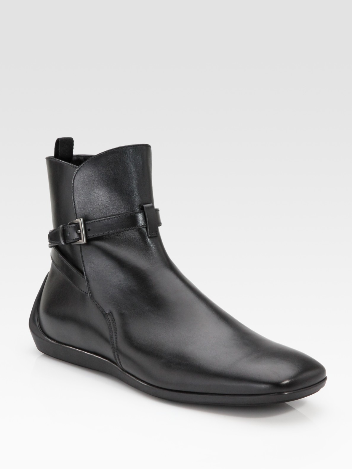 Prada Belted Boots in Black for Men | Lyst