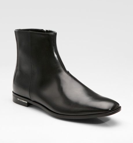 Prada Zip Dress Boots in Black for Men | Lyst