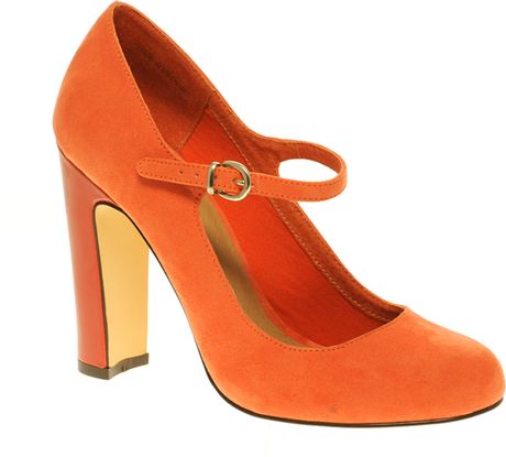 Asos Asos Suzie Mary Jane Patent Heel Court Shoe in Orange (brightred ...