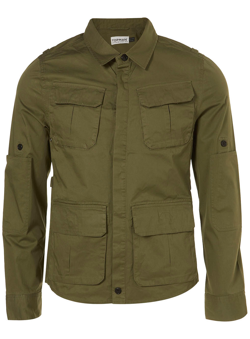 Topman Khaki Military Shacket in Green for Men | Lyst