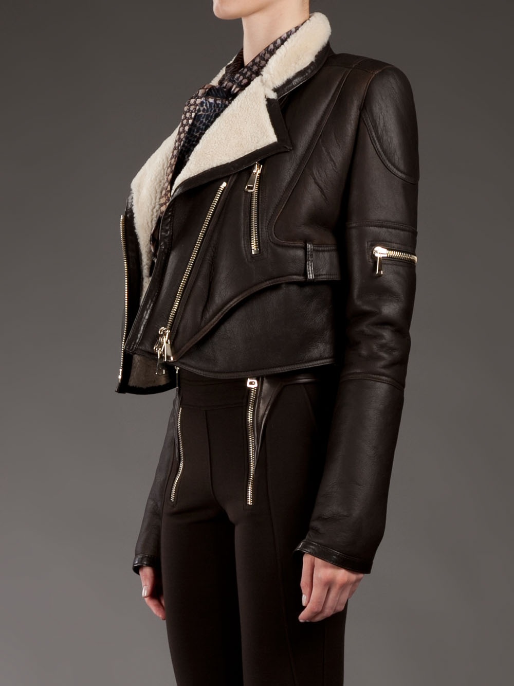Cropped Leather Jacket Blazer Photos