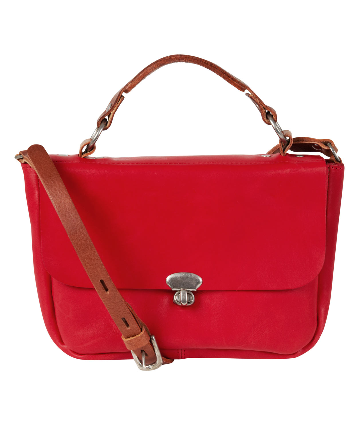 small red satchel bag