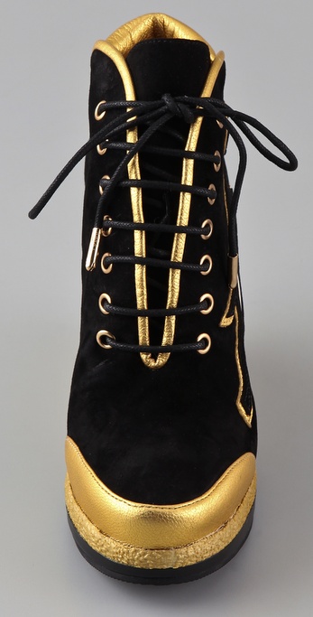 Lyst - Marc By Marc Jacobs Gold Wedge Sneaker with Impala in Black