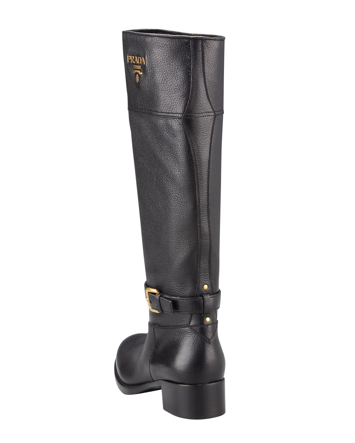 prada black flat boots