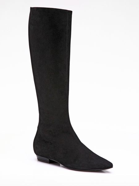 Giuseppe Zanotti Suede Flat Knee-high Boots in Black | Lyst