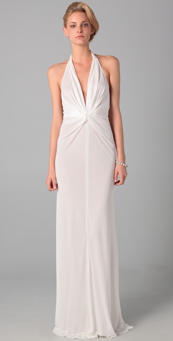 long white halter dresses