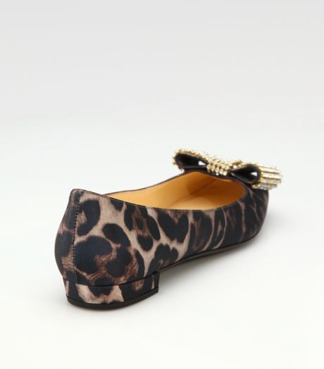 Kate Spade Noelle Leopard-print Satin Bow Flats in Animal (leopard) | Lyst