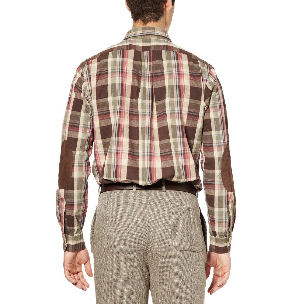 plaid shirt elbow patches