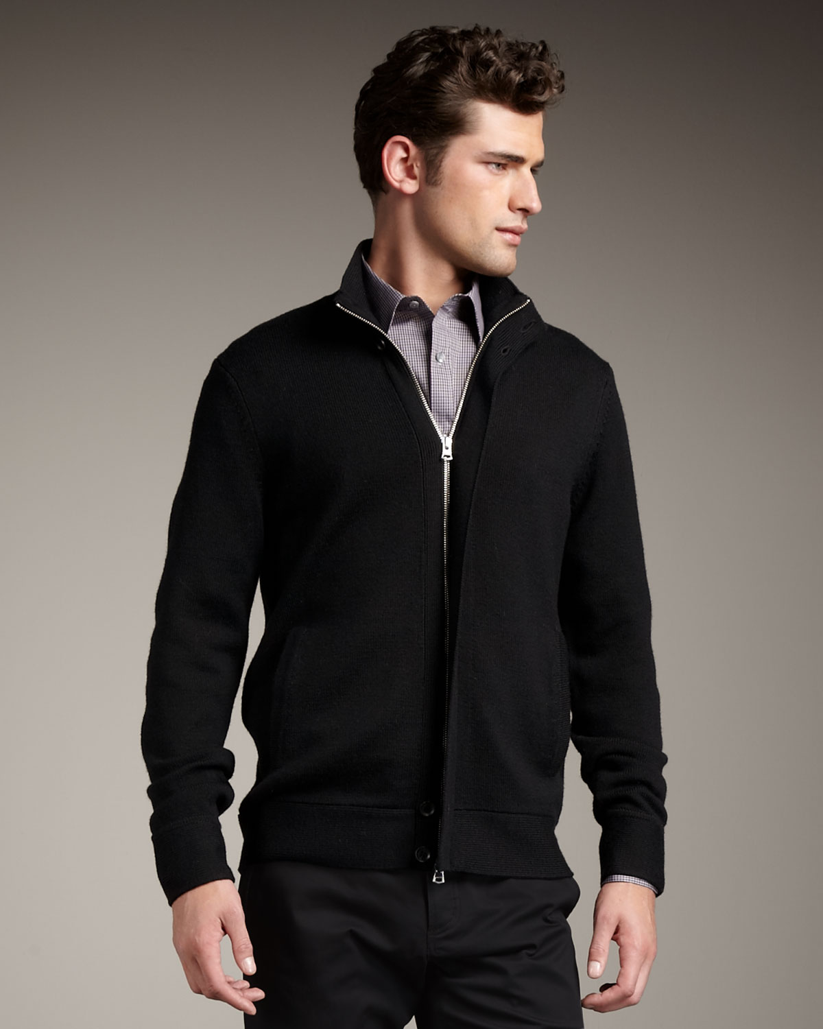 Lyst - Theory Zip Sweater in Black for Men