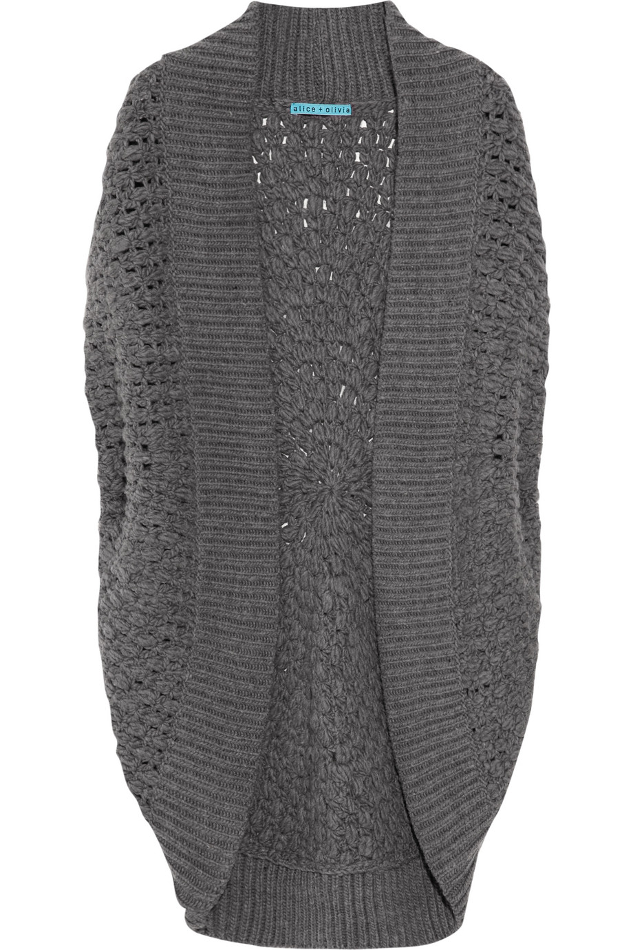 Lyst Alice + Olivia Crocheted Wool Cocoon Vest in Gray
