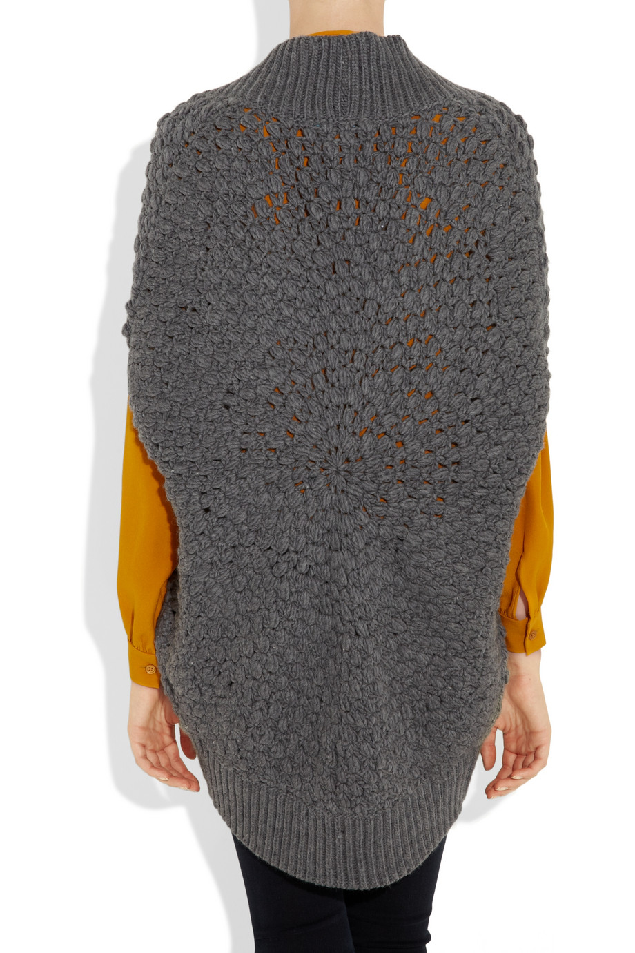 Lyst Alice + Olivia Crocheted Wool Cocoon Vest in Gray