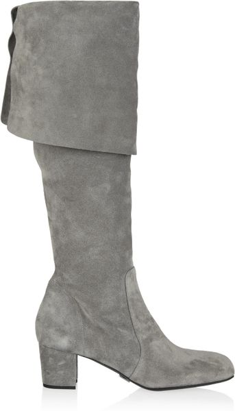 Michael Kors Suede Over-the-knee Boots in Gray | Lyst