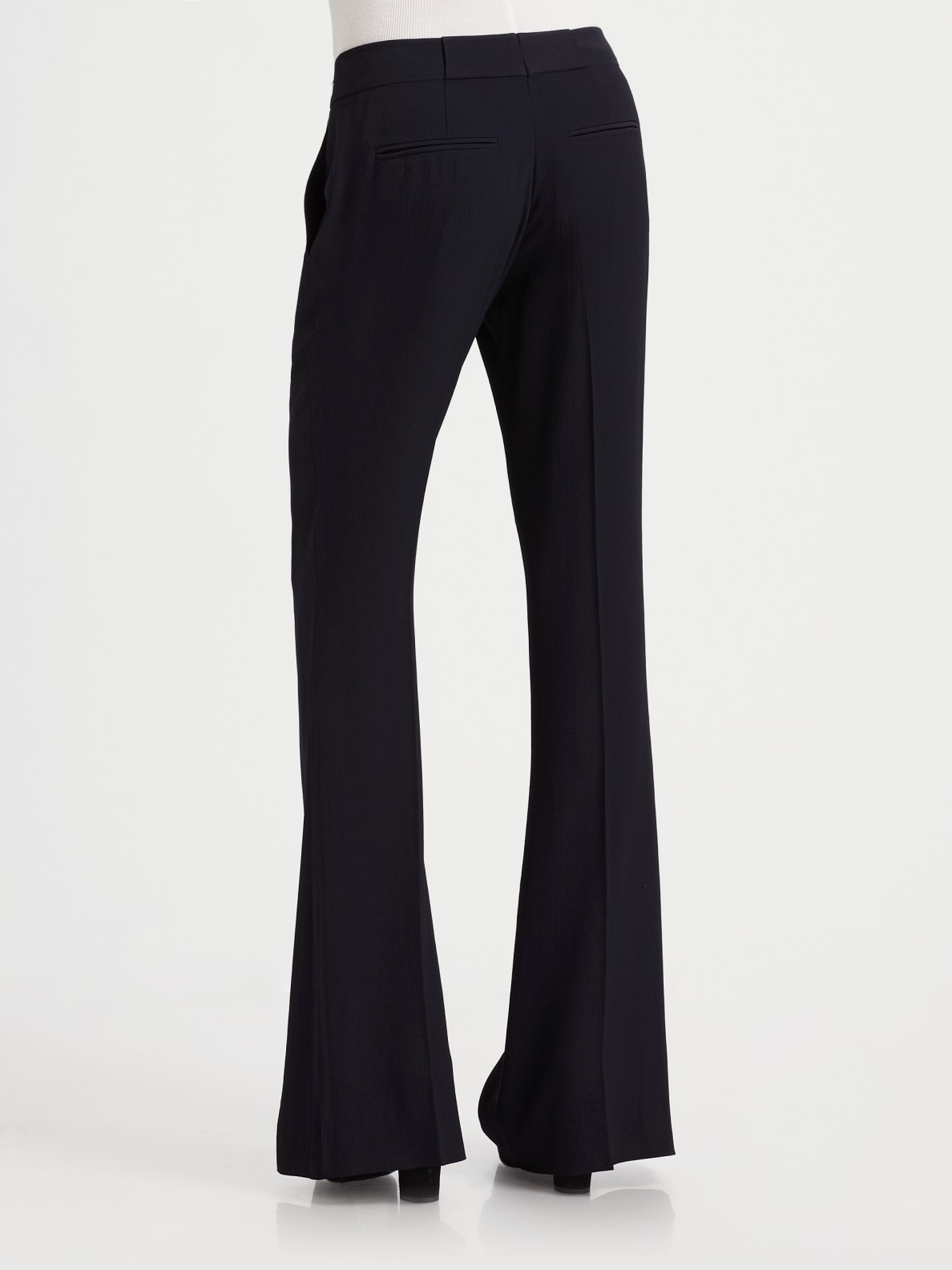 Lyst - Theory Jeldra Wool-blend Fit and Flare Pants in Black