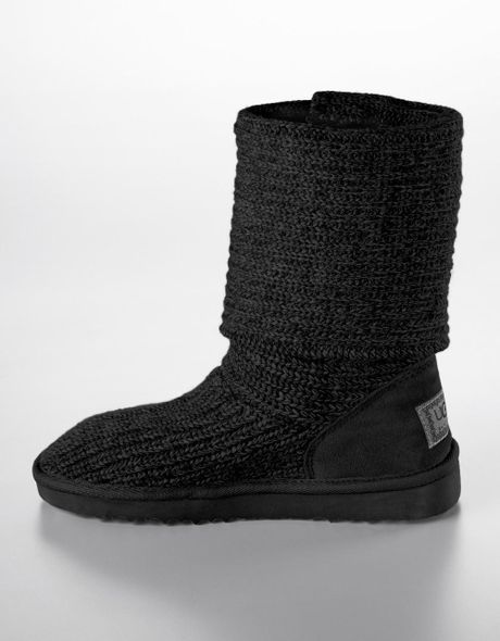 Ugg Australia Ladies Cardy Knit Flat Boots in Black | Lyst