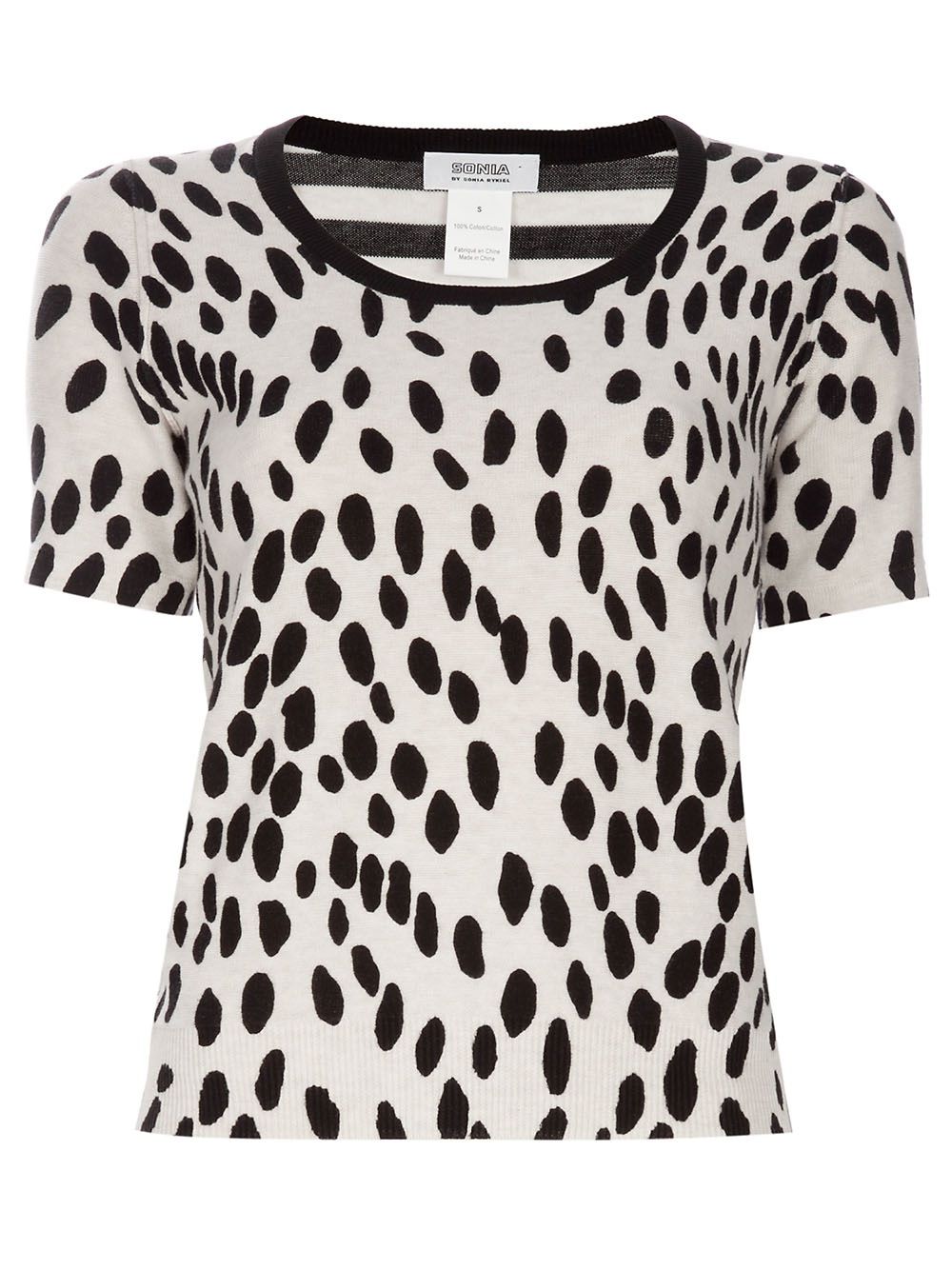 Sonia By Sonia Rykiel Dalmatian Print T-shirt in Black | Lyst