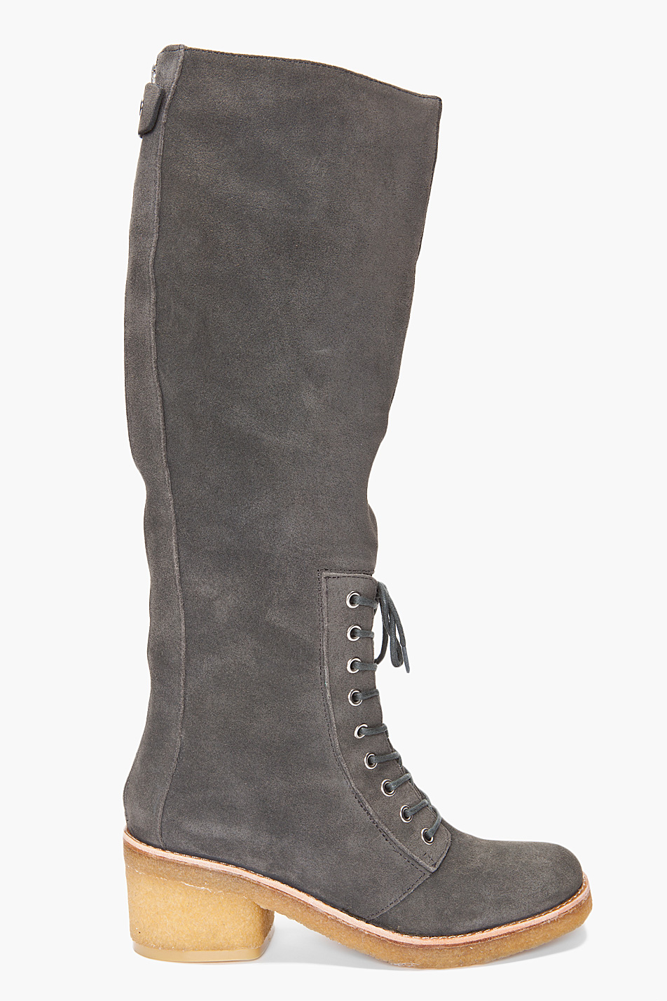 Belle By Sigerson Morrison Grey Tall Suede Lace Up Boots Product 1 1959796 476127414 