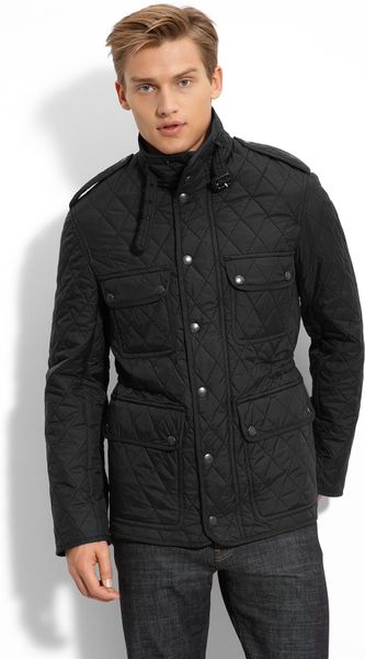 Burberry Brit Quilted Military Jacket in Black for Men | Lyst