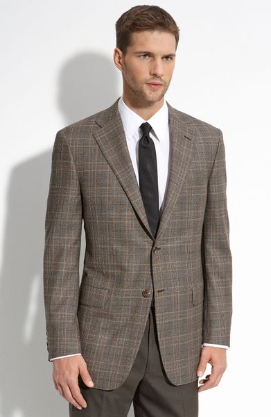 Hickey Freeman Beacon Tan Plaid Worsted Wool Sportcoat in Brown for Men ...