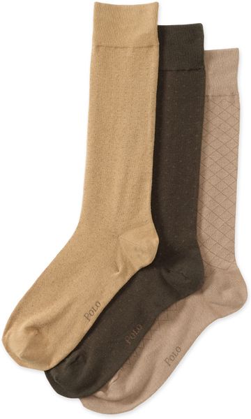 Polo Ralph Lauren Dress Socks (3-Pack) in Multicolor for Men (khaki ...