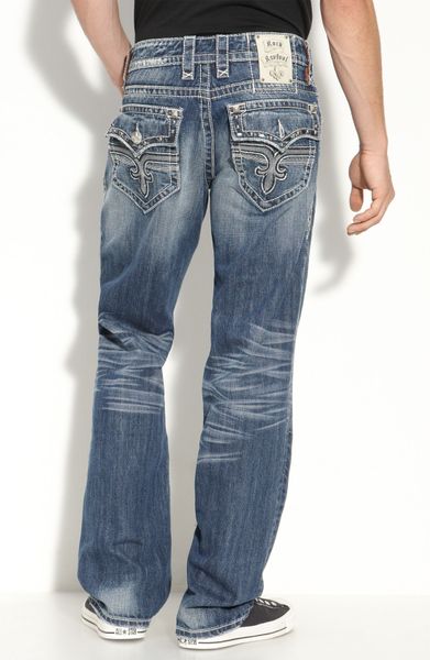 Rock Revival John Studded Bootcut Jeans (medium Blue Wash) in Blue for ...