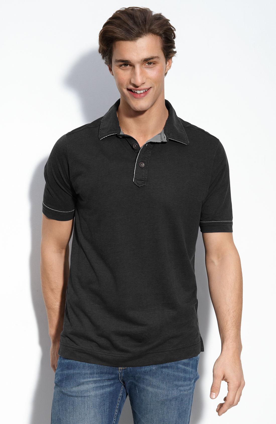 Tommy Bahama Denim Fray Day Polo in Black for Men | Lyst