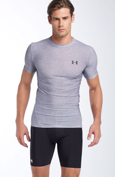 Under Armour Heatgear® Short Sleeve Compression Shirt in Gray for Men ...