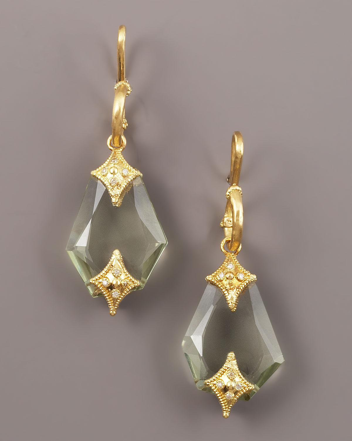 Lyst Armenta Green Amethyst Drop Earrings In Metallic Gallery
