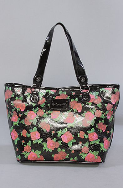 Betsey Johnson The Betseyville Rosey Days Tote Bag in Floral (black) | Lyst