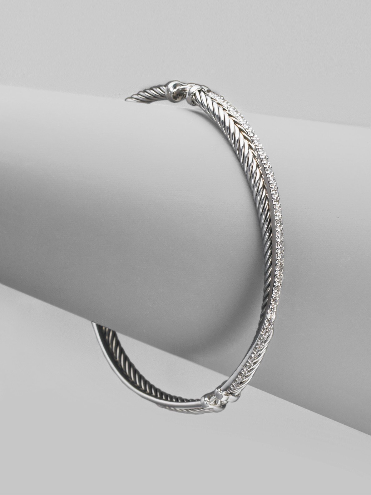 David Yurman Diamond, Sterling Silver & 14k White Gold Bracelet in ...