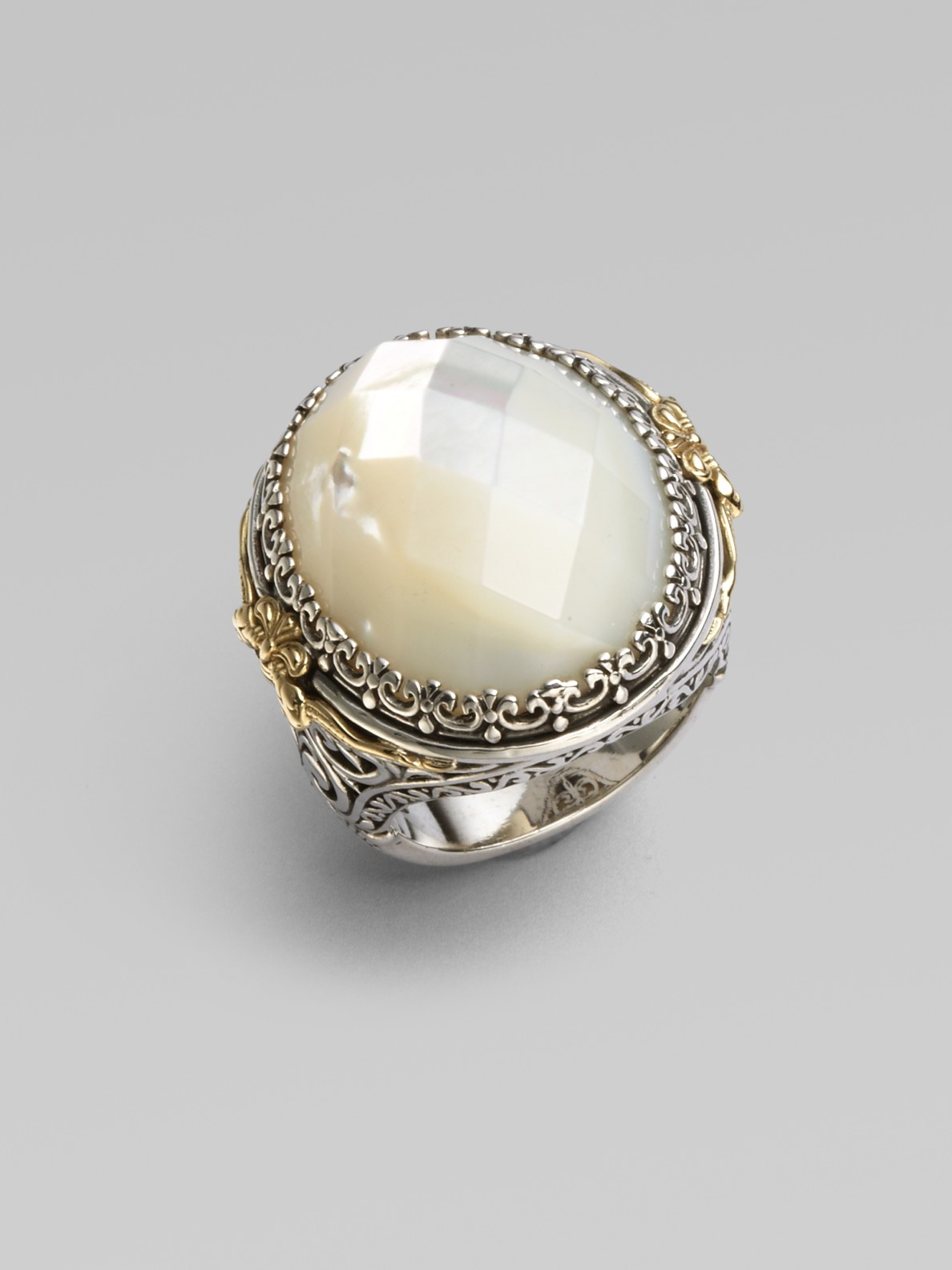 Konstantino Sterling Silver & 18k Gold Mother-of-pearl Ring in Metallic