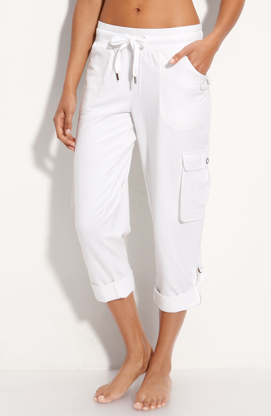 Womens White Capri Pants Pi Pants