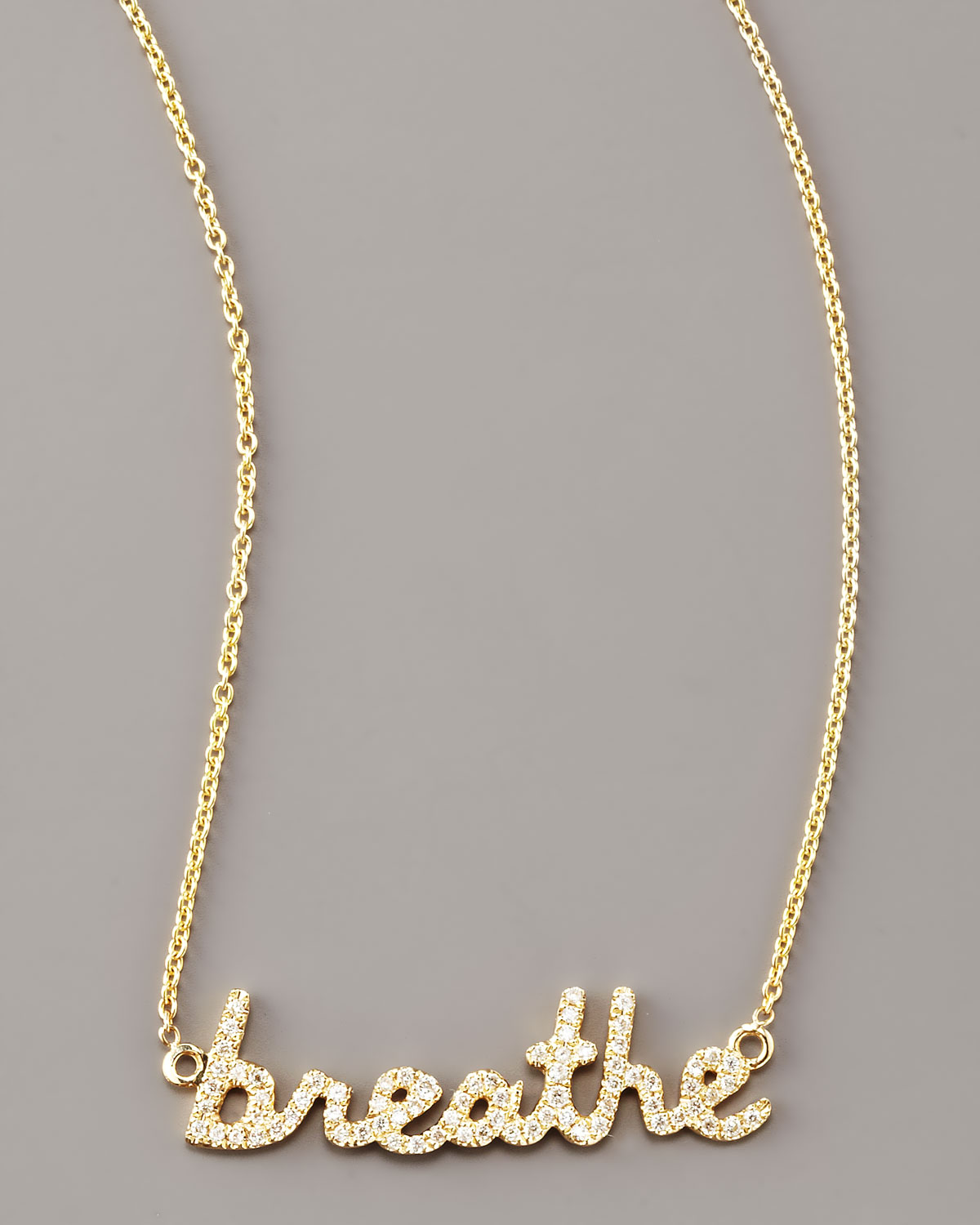 Lyst Sydney Evan Diamond Breathe Necklace in Metallic
