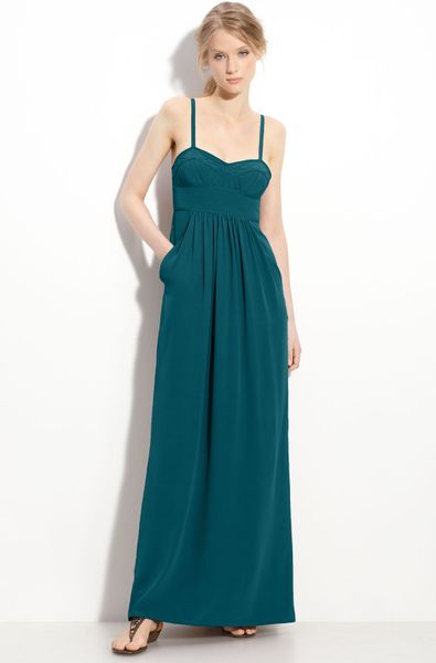 Twelfth Street Cynthia Vincent Silk Maxi Dress in Green (teal) | Lyst