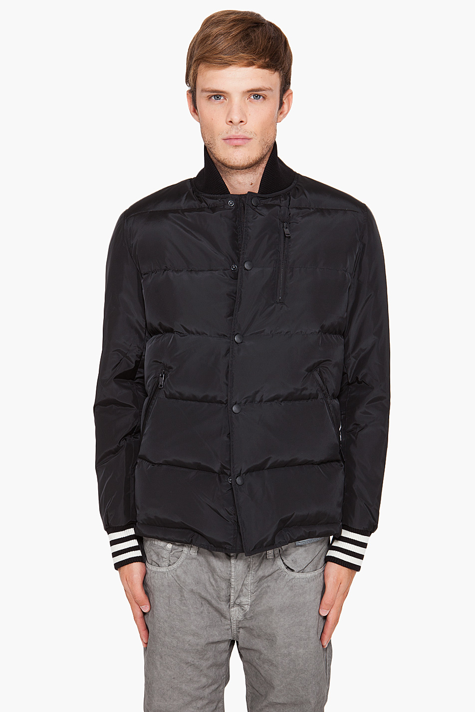 Lyst Y3 Nylon Down Bomber Jacket in Black for Men