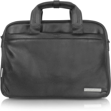 Bric's Pininfarina - Black Nappa Leather Laptop Case in Black for Men ...