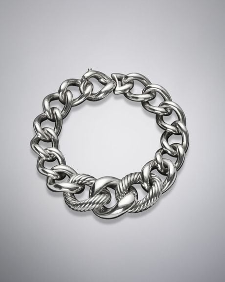 David Yurman Graduated Curb Chain Bracelet, Extra Large in Silver | Lyst