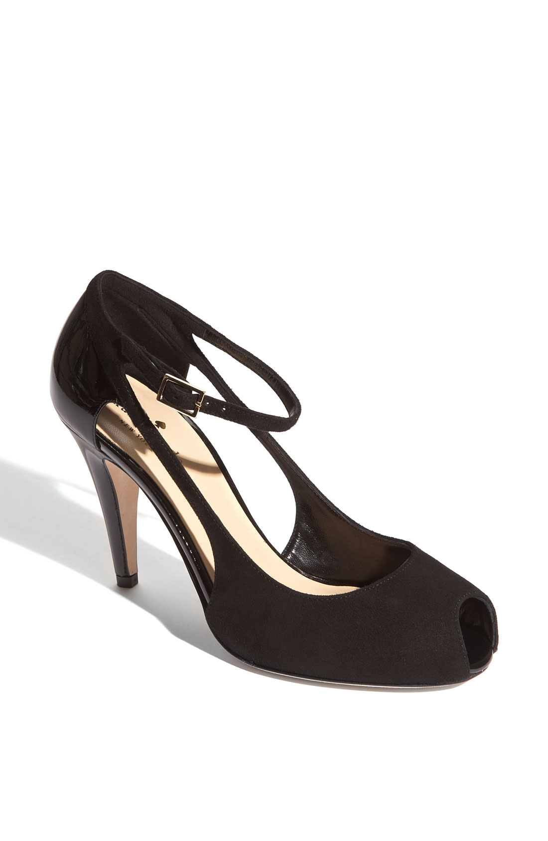 Kate Spade Dune Pump in Black (black suede black patent) | Lyst