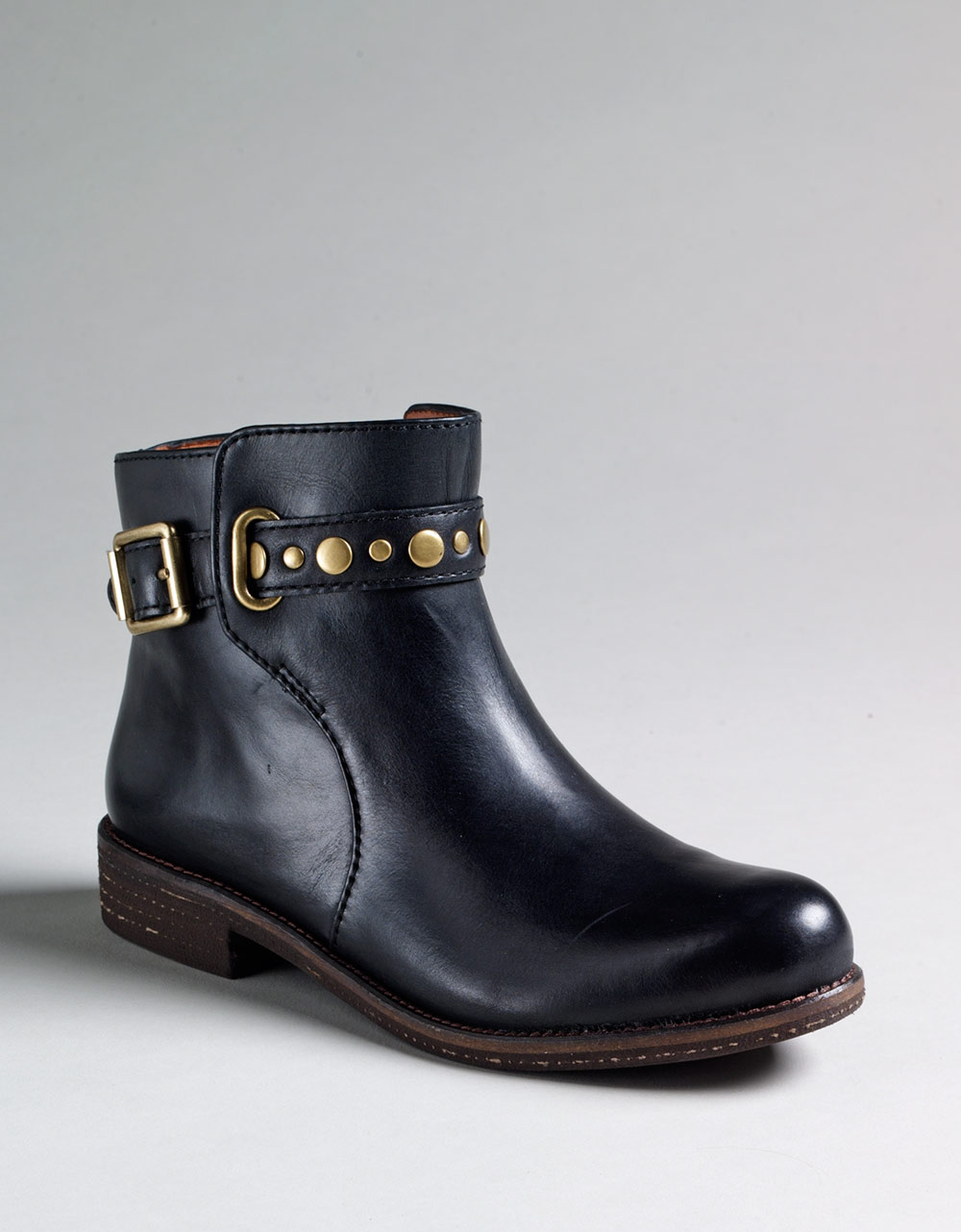 Lucky Brand Paulinne Ankle Strap Leather Boots in Black (black 01) | Lyst