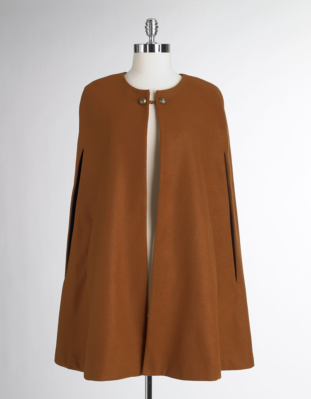 Lyst - Vince camuto Button Neck Cape in Brown
