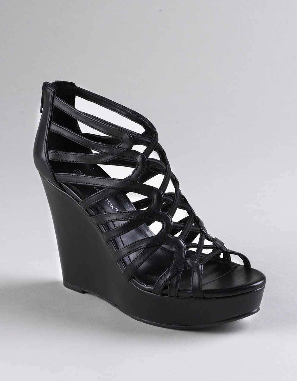 Bcbgeneration Jara Strappy Wedge Platform Sandals in Black | Lyst