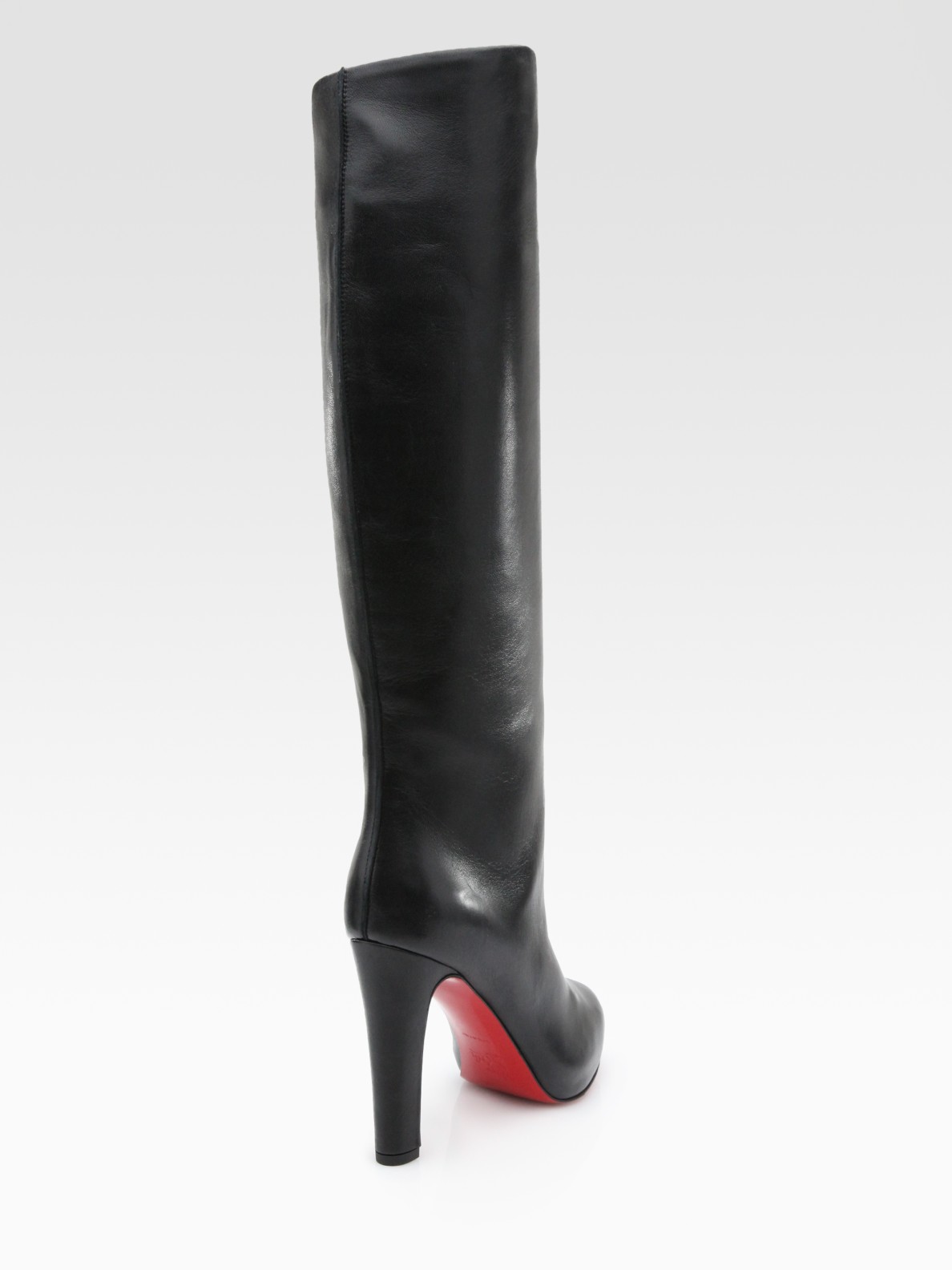 Lyst Christian Louboutin Leather Knee High Platform Boots In Black 9497