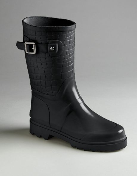 Michael Michael Kors Mk Croco Mid Rainboots in Black (black waterproof ...