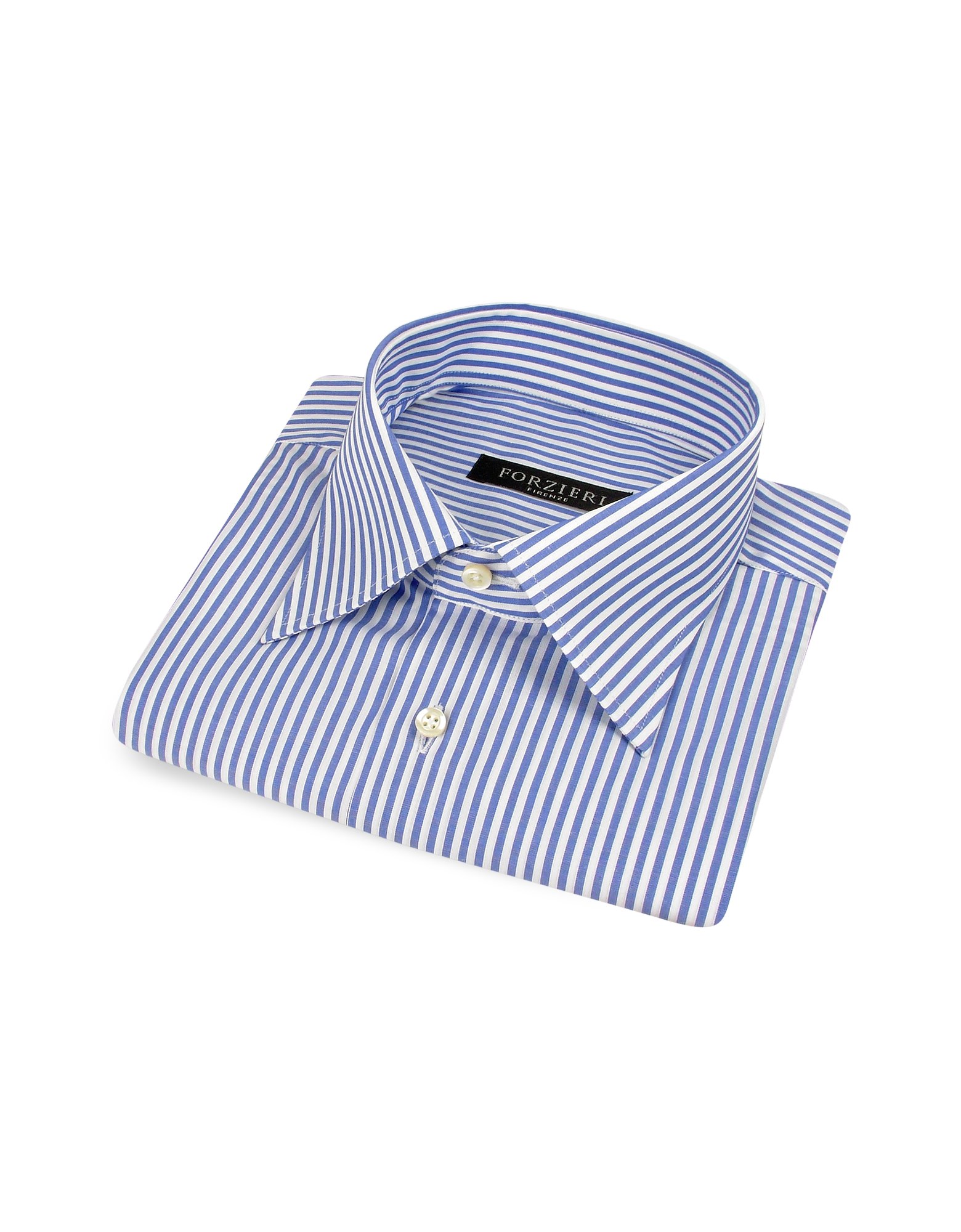 Forzieri Blue and White Stripe French Cuff Cotton Dress Shirt in Blue ...
