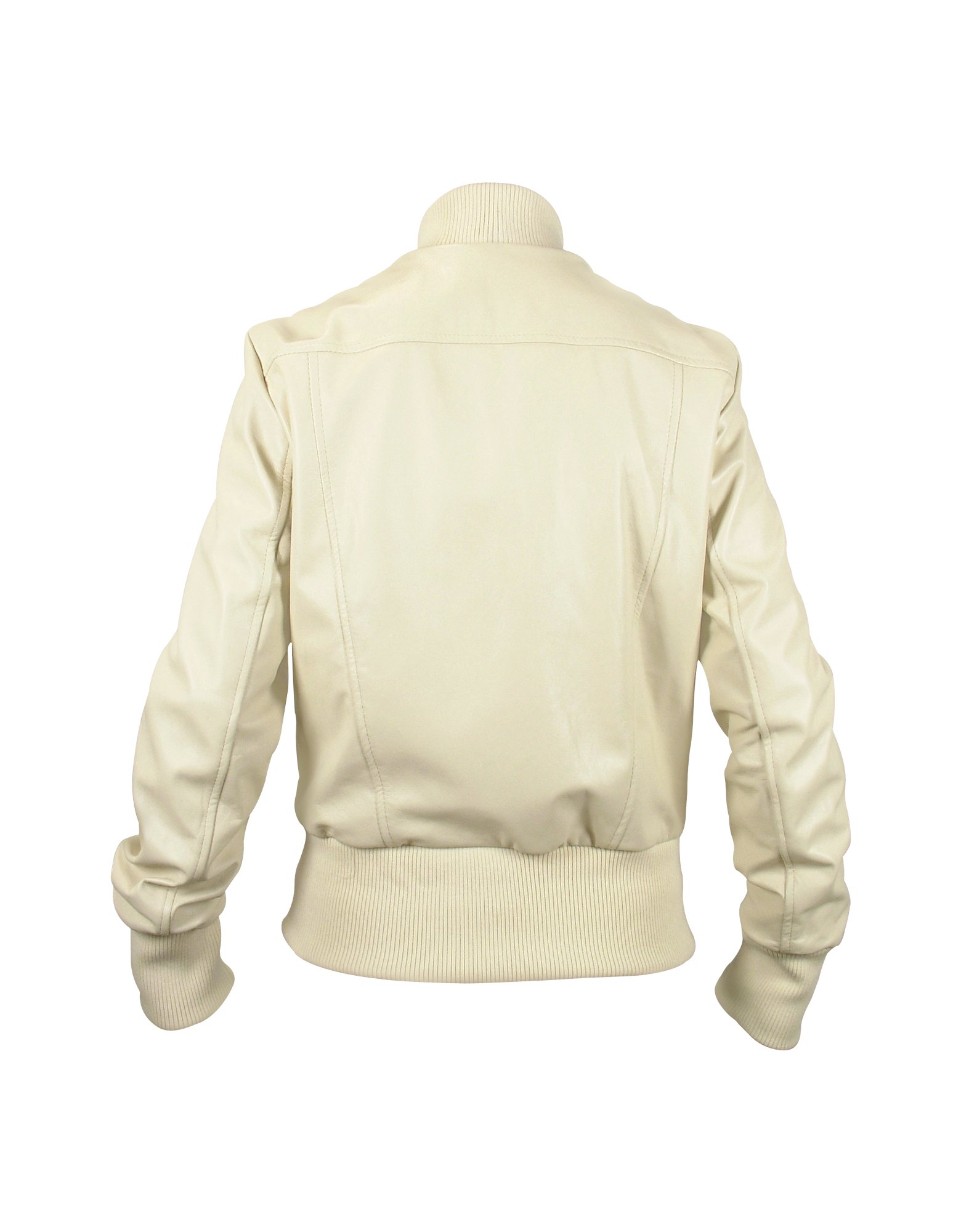 Lyst - Forzieri Womens Cream Leather Bomber Jacket in Natural