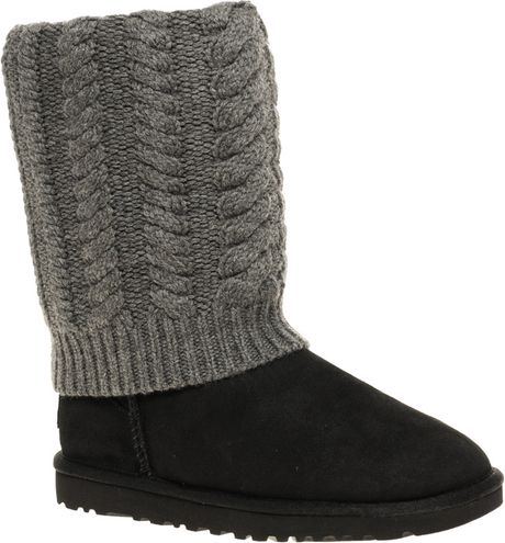 Ugg Tularosa Route Detachable Knit Boots in Black | Lyst