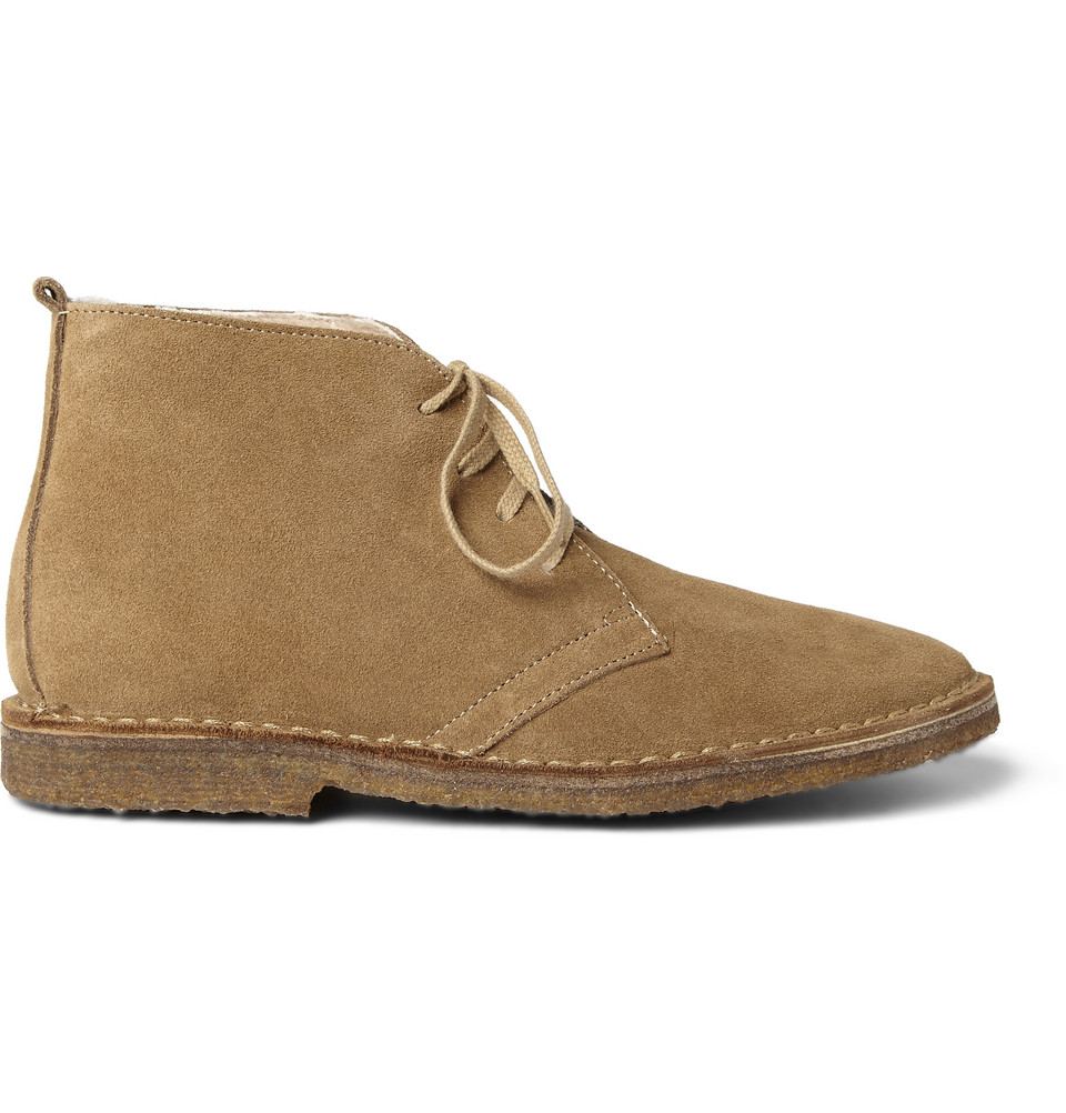 J.crew Shearling-lined Suede Macalister Boots in Beige for Men (brown ...