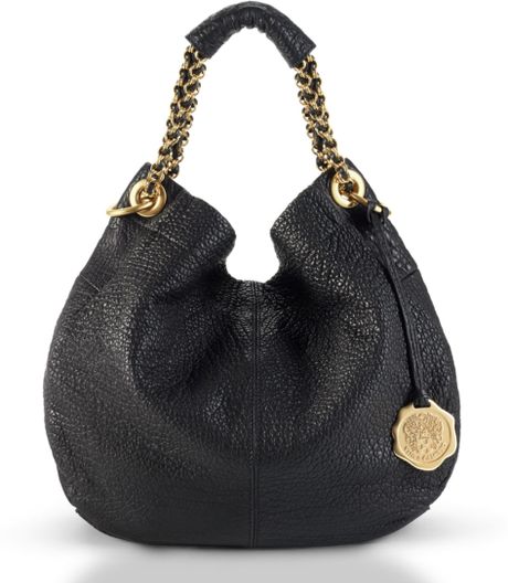 Vince Camuto Charlie Leather Hobo Bag in Black | Lyst
