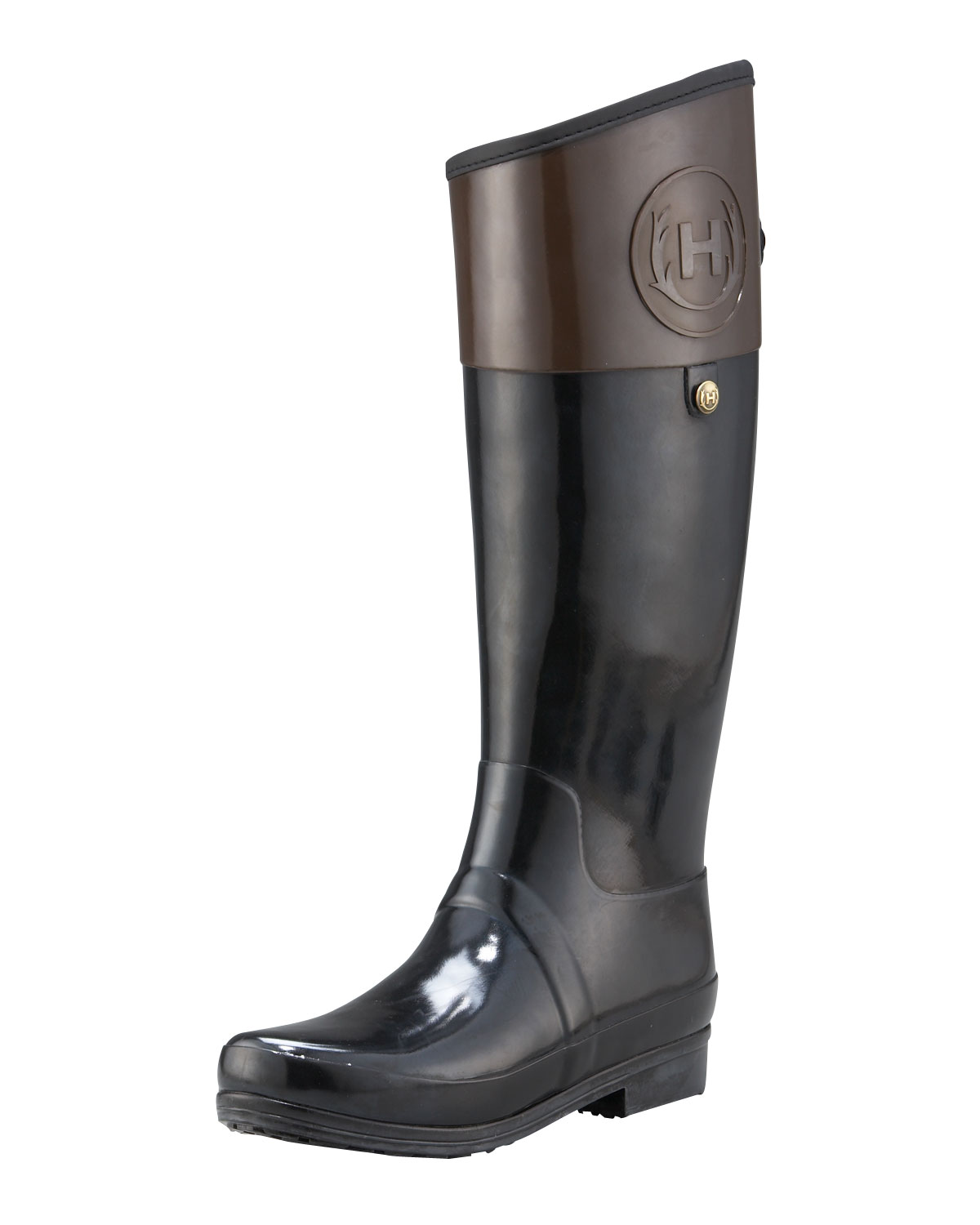 Lyst - Hunter Riding Bicolor Boots in Black
